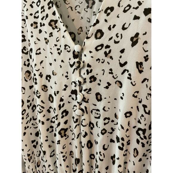 Rails Karla Cheetah Leopard Animal Print Smocked Waist Dress XS - Picture 3 of 7
